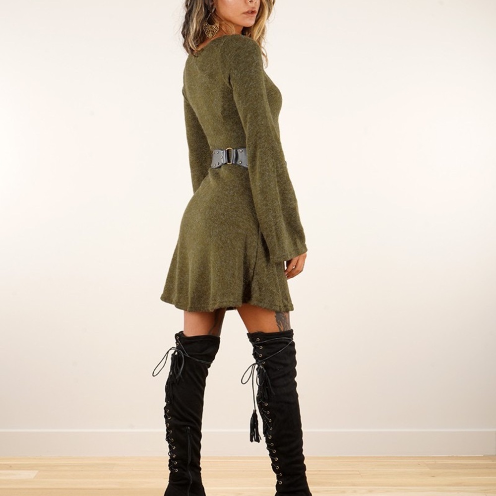 Boho mini long sleeve dress